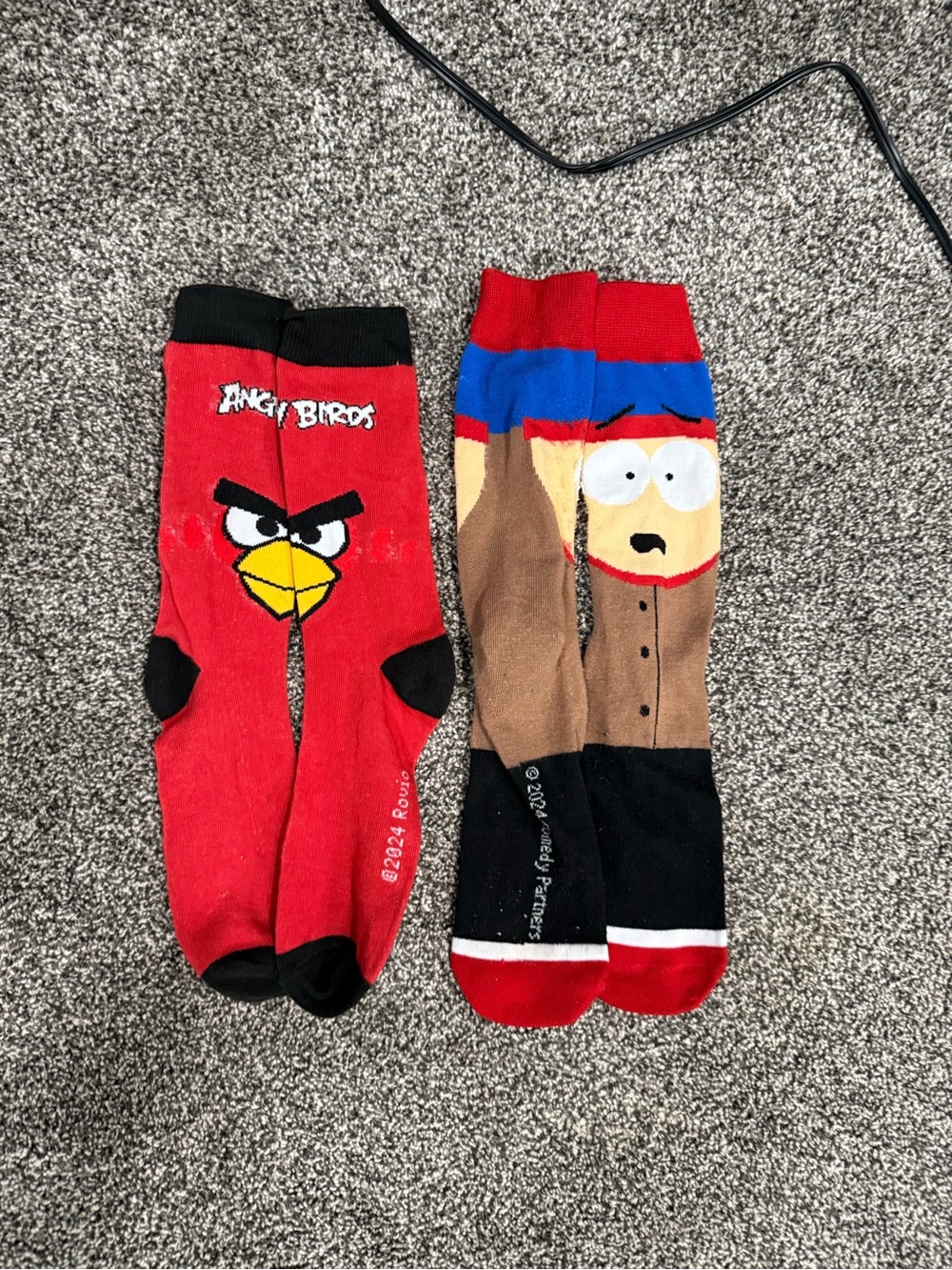 Angry Birds Red Character and South Park Socks